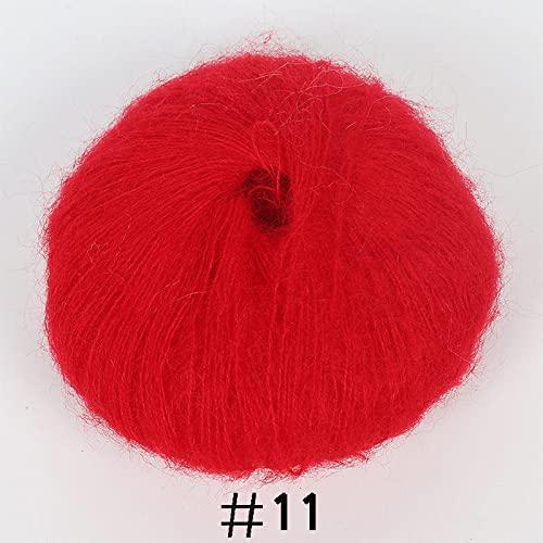 DIY Hand Soft Mohair Cashmere Knitting Wool Yarn DIY Shawl Scarf Crochet Thread Supplies Hand Knitting (Color : 11) -Free Shipping